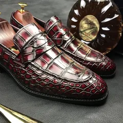Men Crocodile Dress Shoes Peas Shoes BMBAS120118 image 4