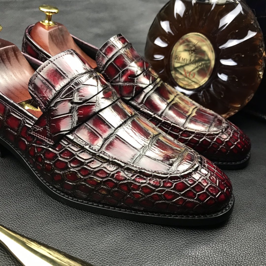 Men Crocodile Dress Shoes Peas Shoes BMBAS120118 image 4