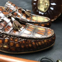 Men Moccasin Boat Shoes Crocodile Pattern BMBAS120121 image 4