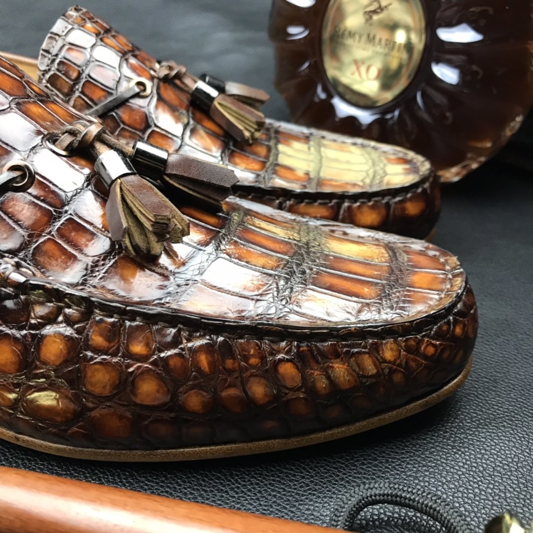 Men Moccasin Boat Shoes Crocodile Pattern BMBAS120121 image 4