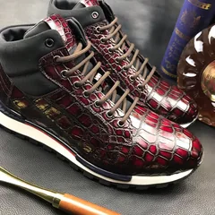 Men’s Casual Crocodile Leather Fashion Sneaker Shoes BMBAS120125 image 5