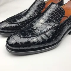 Men’s Slip-On Crocodile Driving Style Loafer BMBAS120131 image 5