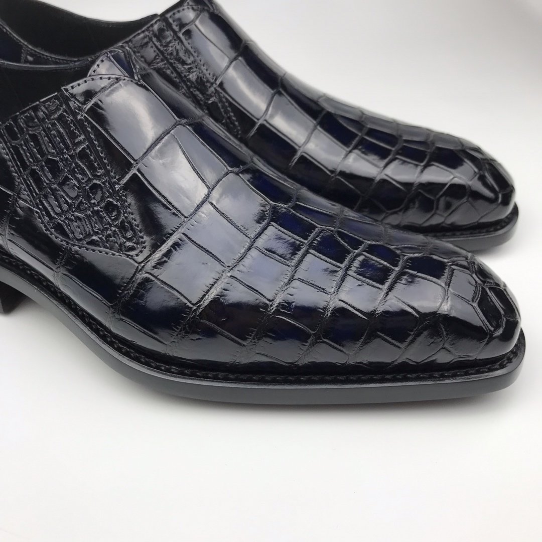 Loafers Men Crocodile Leather Fashion Slip-on Shoes BMBAS120132 image 7