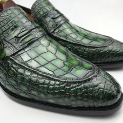 Men Penny Loafer Slip on Crocodile Texture BMGAS120135 image 4