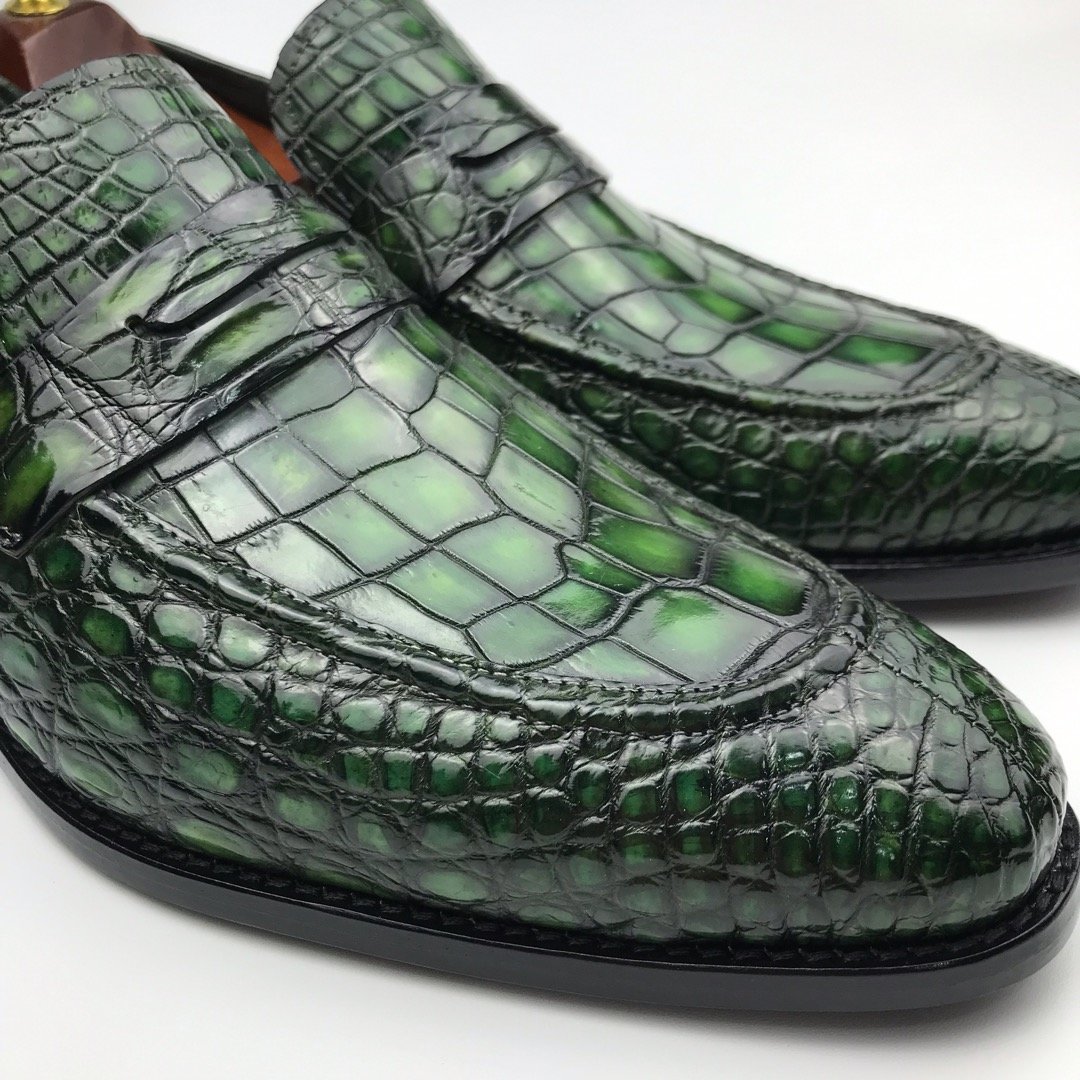 Men Penny Loafer Slip on Crocodile Texture BMGAS120135 image 4