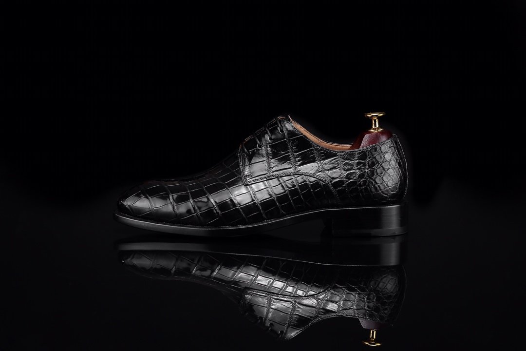 Men’s Crocodile Print Dress Shoes Lace-up Derby BMBAS120138 image 4