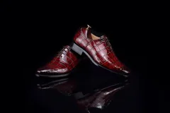 Mens classic Oxfords Crocodile Wedding Shoes BMBAS120140 image 6