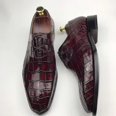 Men’s Genuine Crocodile Oxford Shoes Lace Up Shoes BMBAS120143 image 3