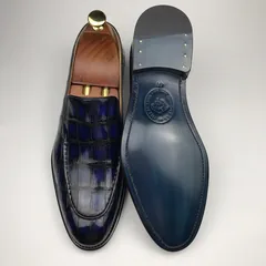 Mens Crocodile Slip-On Dress Loafer BMBAS12063 image 4
