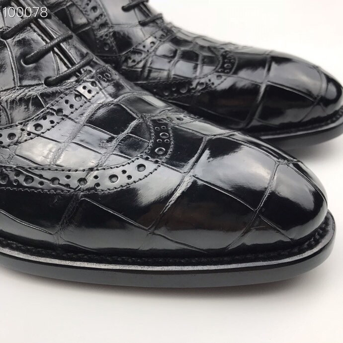 Men’s Crocodile with Leather Sole Oxford BMBAS120149 image 4