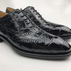 Men’s Genuine Crocodile Lace up Oxford Dress Shoes BMBAS120162 image 5