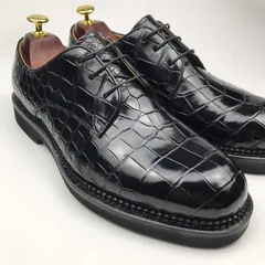 Genuine Leather Derby Handmade Crocodile Lace Up Oxford Dress Shoes BMBAS120166 image 6