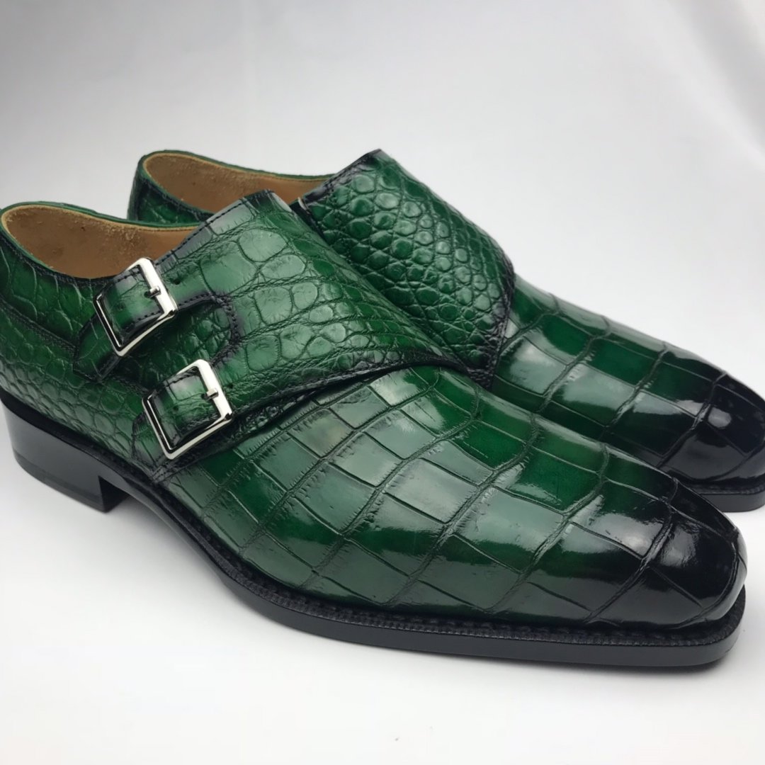 Men’s Crocodile Cap Toe Double Monk Strap BMGAS120171 image 5
