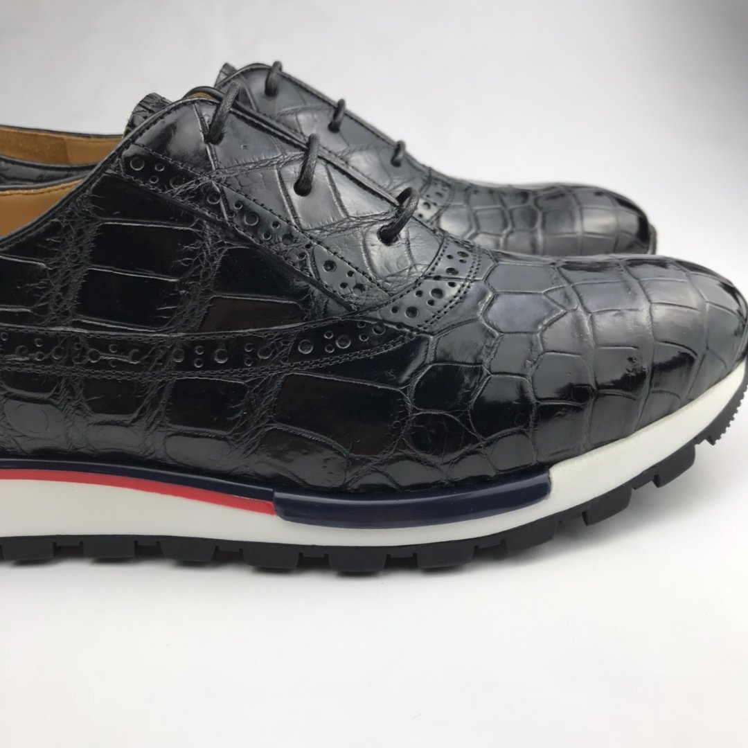 Men’s Crocodile Leather Oxford Shoes Casual Sneaker BMBAS120172 image 5