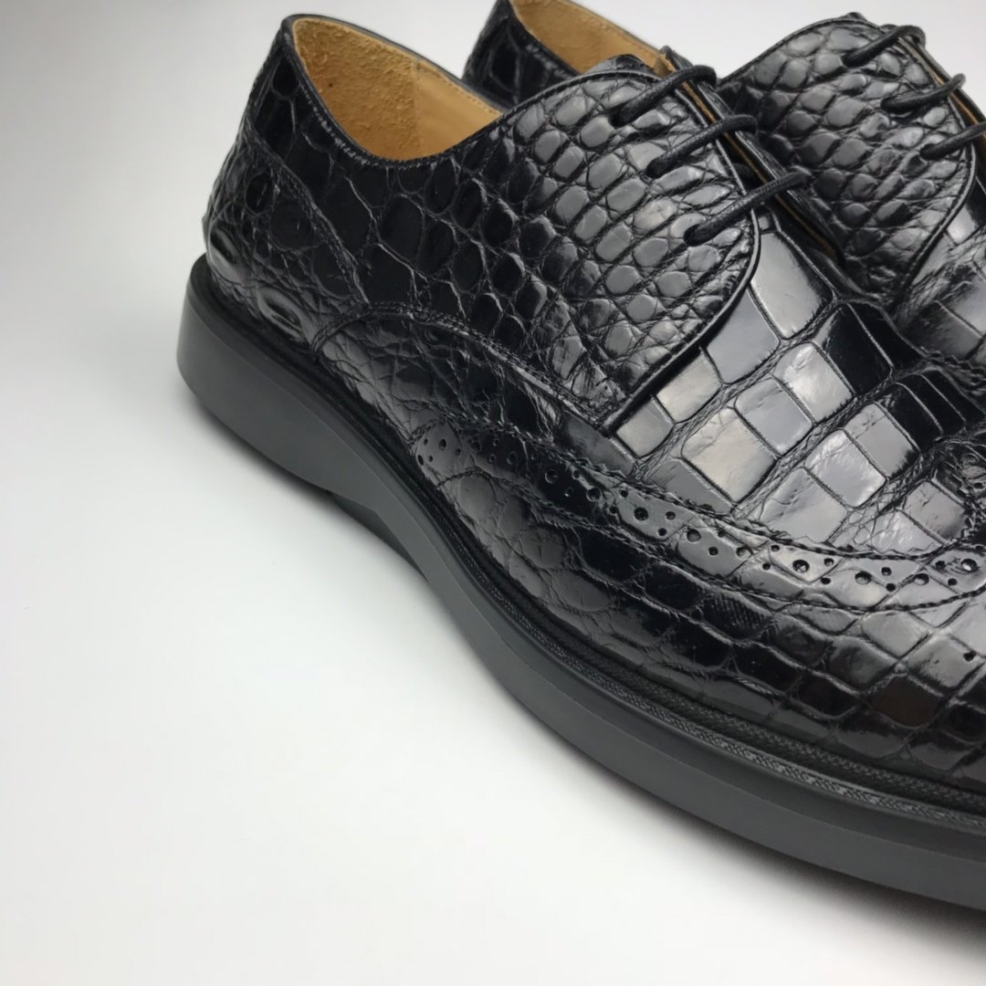 Exotic Men’s Crocodile Leather Wingtip Shoes BMBAS120180 image 5