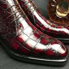 Pointed Toe Crocodile Derby Boots BMBAS120189 image 5