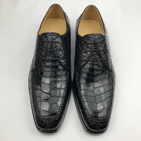 Genuine Crocodile Leather Vintage Handmade Shoes BMBAS120198