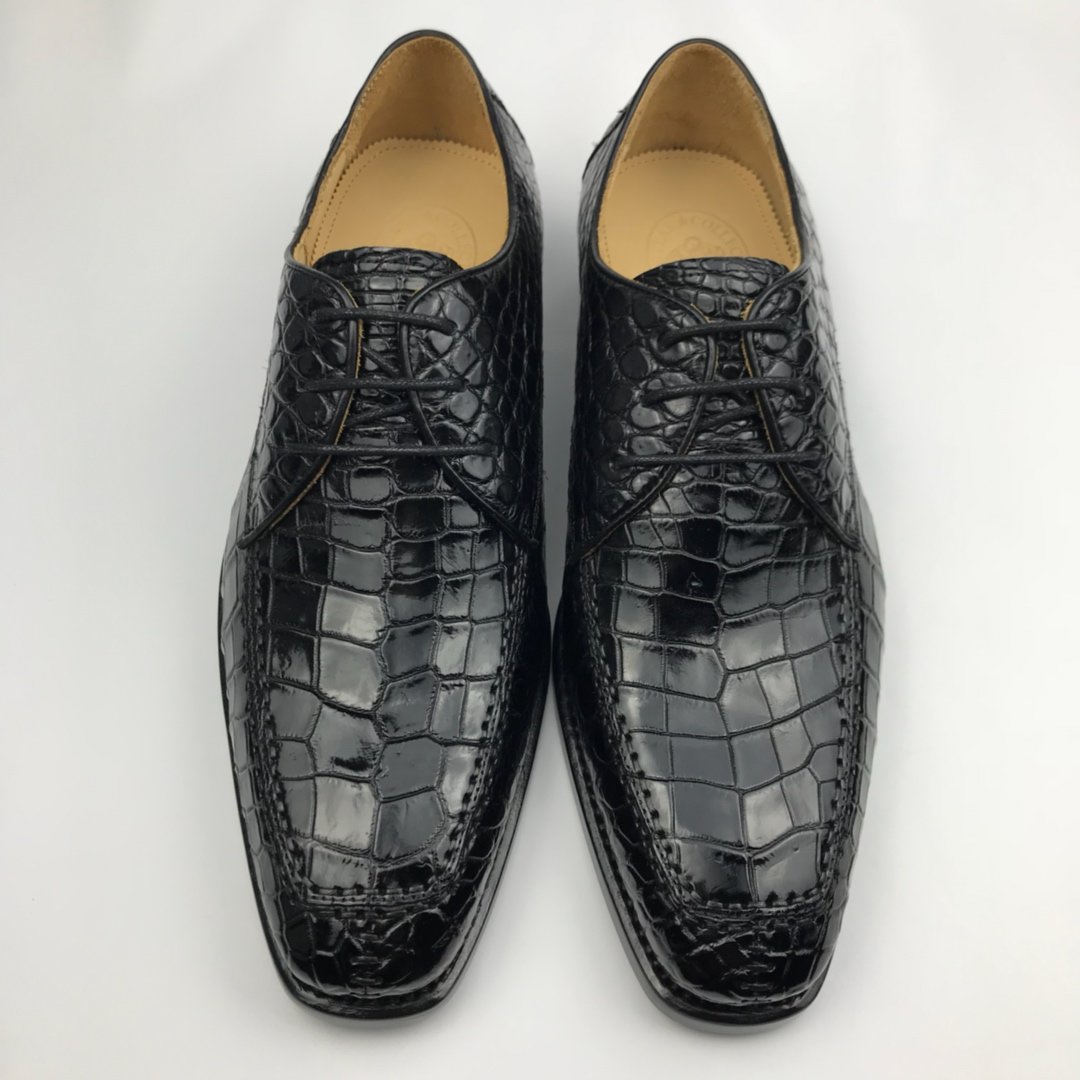 Genuine Crocodile Leather Vintage Handmade Shoes BMBAS120198