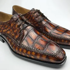 Derby Croc-Effect Leather Shoes BMBAS120200 image 5