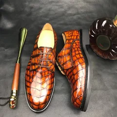 Men’s Classic Modern Crocodile Formal Derby Shoe BMBAS12070 image 5