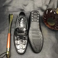Crocodile Leather Casual Driving Slip-on Shoe BMBAS12075 image 6