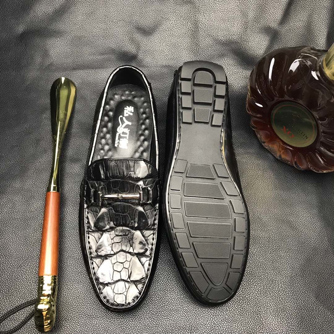 Crocodile Leather Casual Driving Slip-on Shoe BMBAS12075 image 6