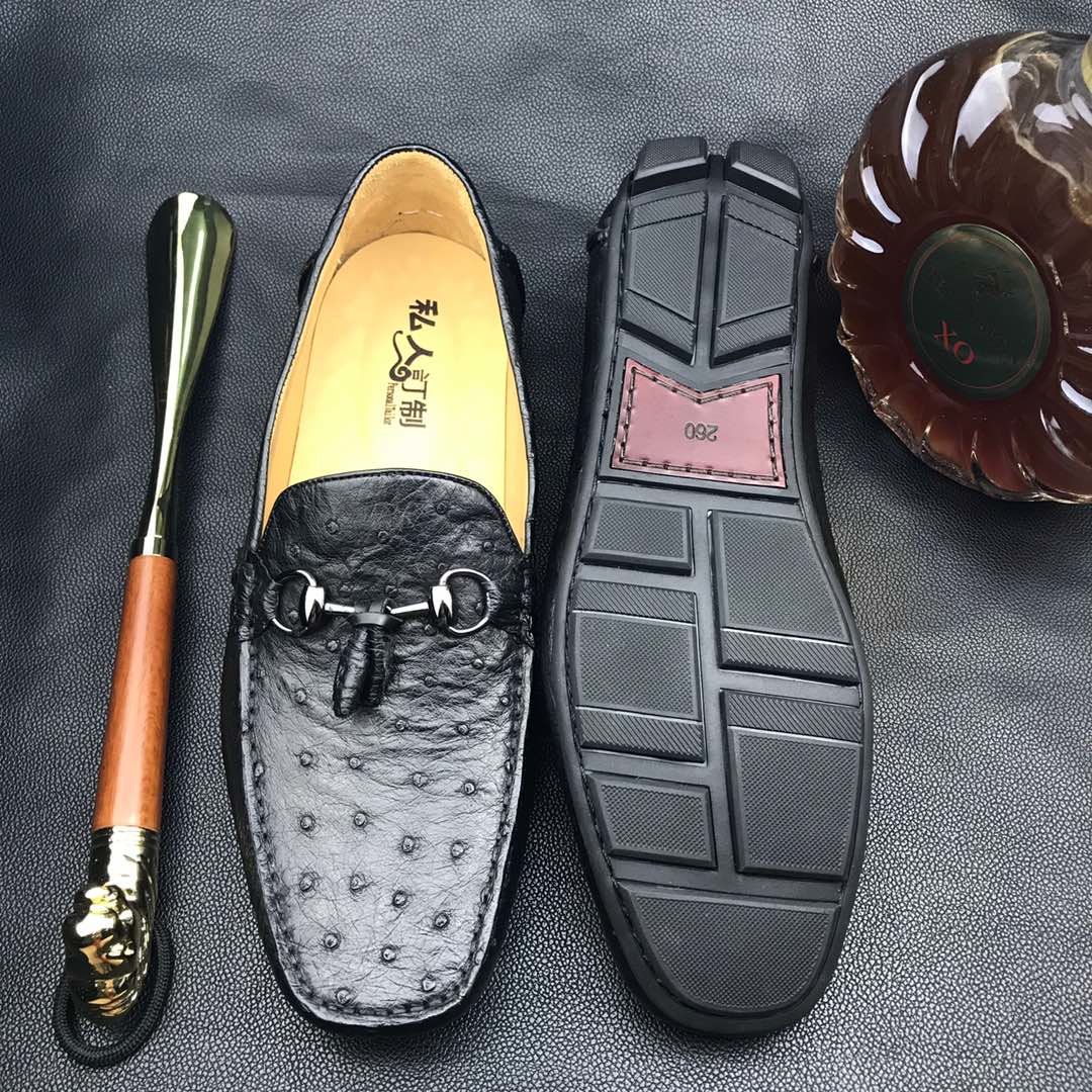 Men’s Slip On Ostrich Loafer Dress Shoes BMBOS12081 image 4