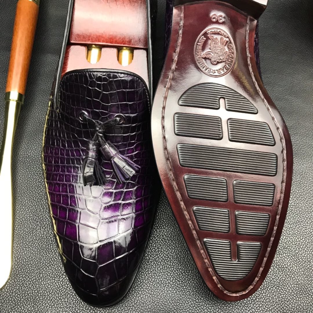 Genuine Crocodile Texture Penny Shoes BMPAS12085 image 6
