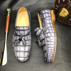 Men’s Loafers Excellent Soft Crocodile Skin Flats BMGAS12093 image 5