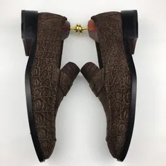 Crocodile Suede Leather Slip On Peas Shoes BMKAS12094 image 5