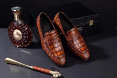 Croc Men’s Genuine Exotic Loafer Shoes BMBAS120103 image 5