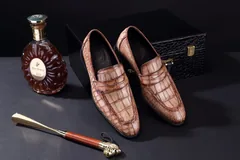 Men Slip-on Business Crocodile Lightweight Flat BMKAS120105 image 7