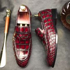 Men Crocodile Dress Shoes Peas Shoes BMBAS120118 image 5