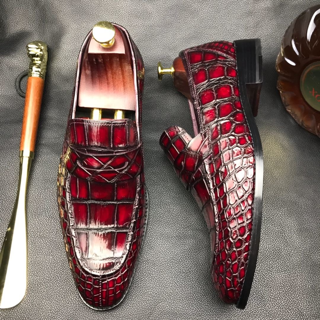 Men Crocodile Dress Shoes Peas Shoes BMBAS120118 image 5