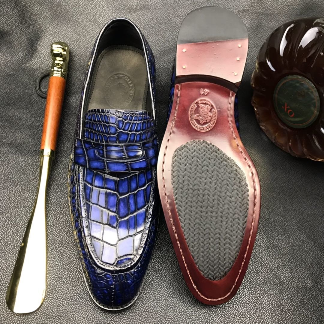 Mens Dress Shoes Genuine Crocodile Boat Shoes BMBAS120119 image 6
