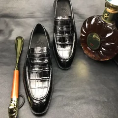 Men’s Soft Lightweight Penny Crocodile Loafers BMBAS120120 image 5