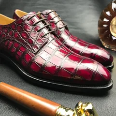 Glossy Crocodile Pattern Oxfords Dress Shoes BMBAS120123 image 6