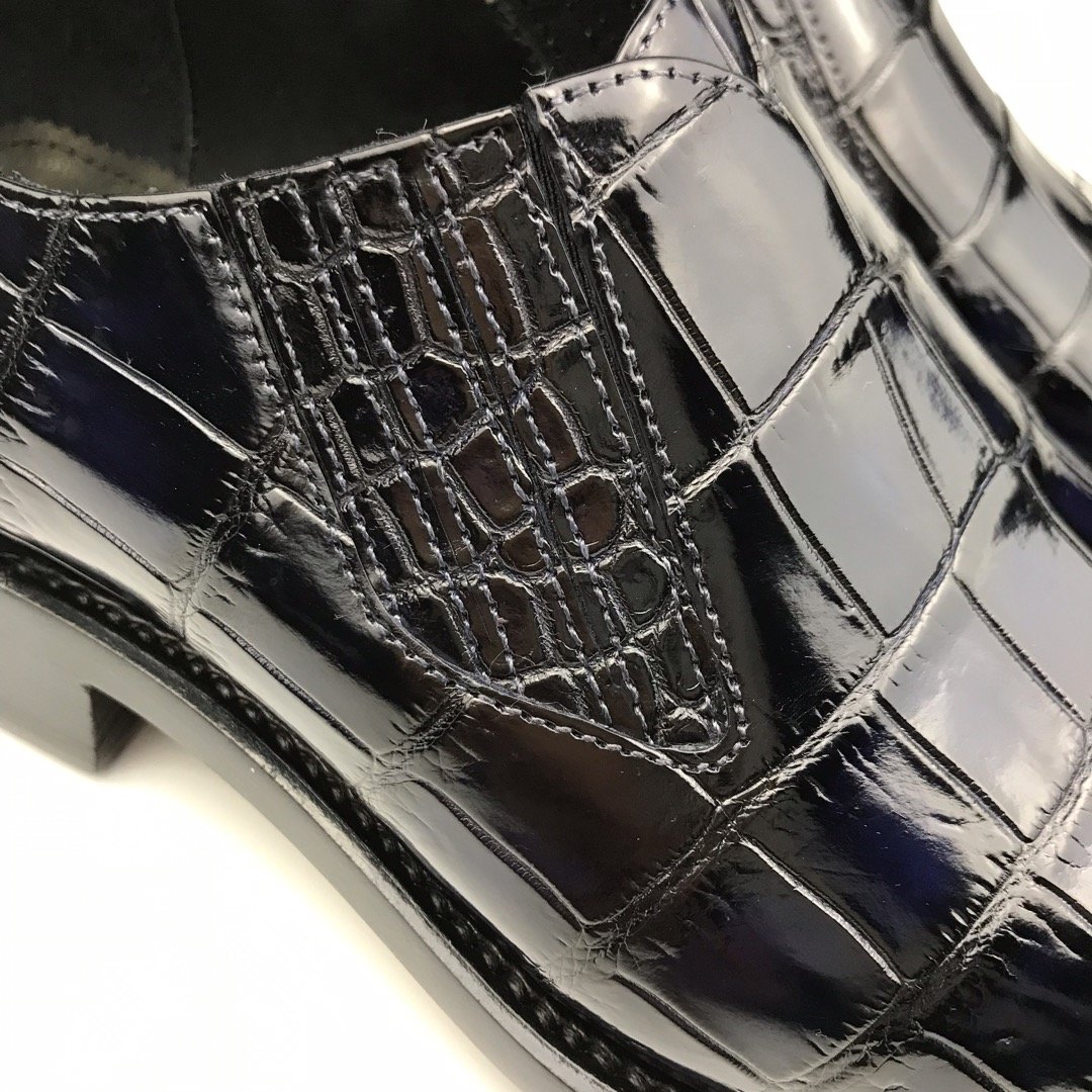 Loafers Men Crocodile Leather Fashion Slip-on Shoes BMBAS120132 image 6