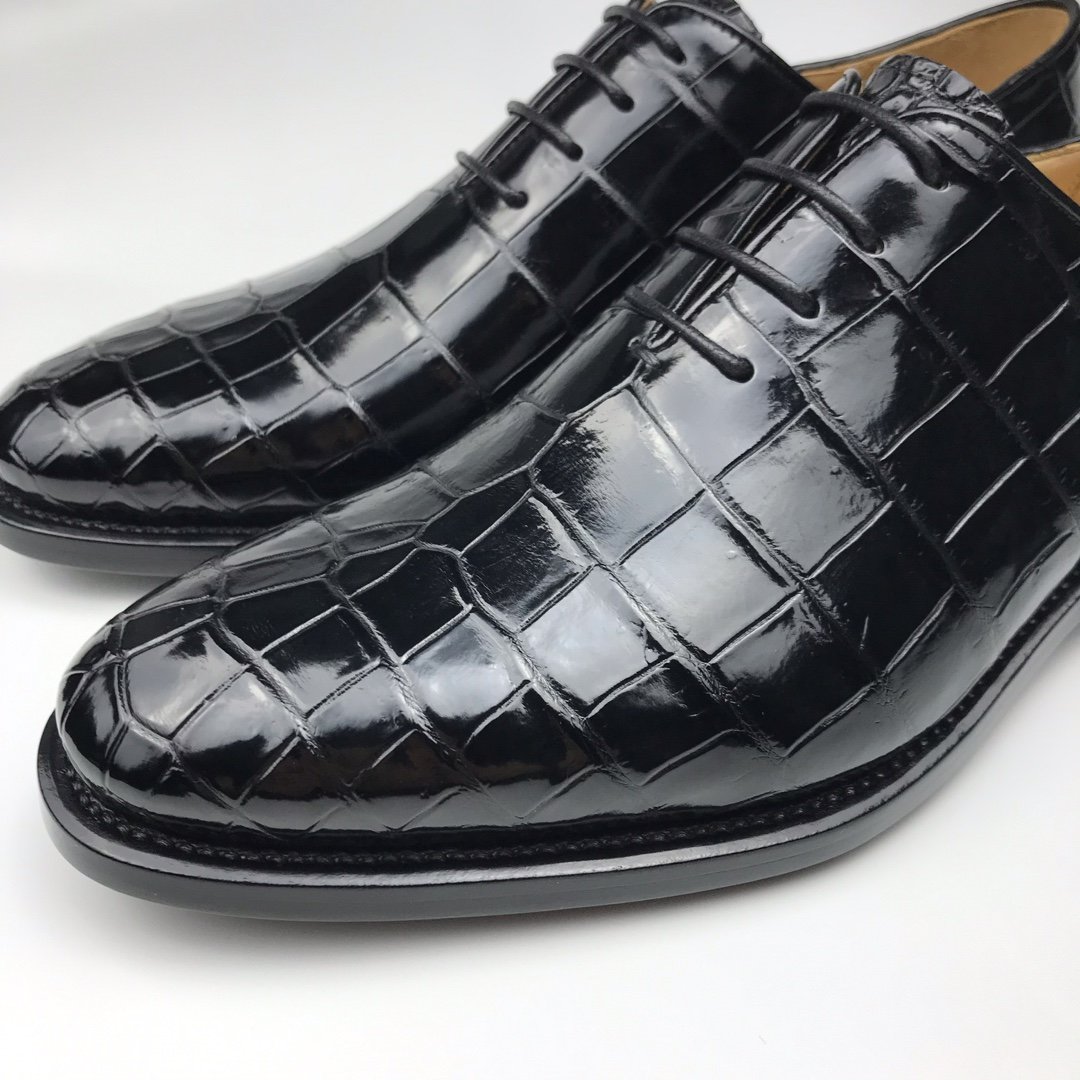 Men’s Crocodile Print Lace-up Oxford BMBAS120133 image 5