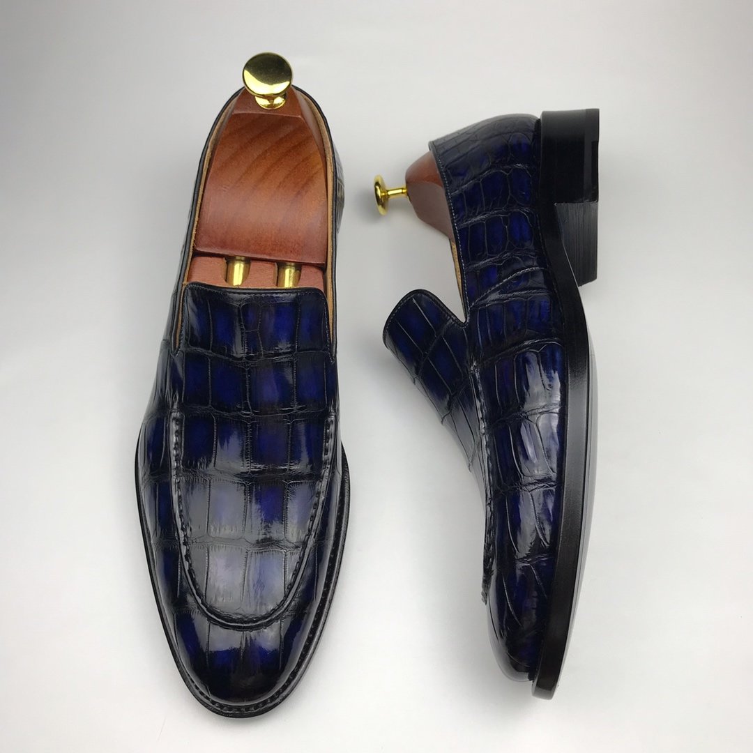 Mens Crocodile Slip-On Dress Loafer BMBAS12063 image 5