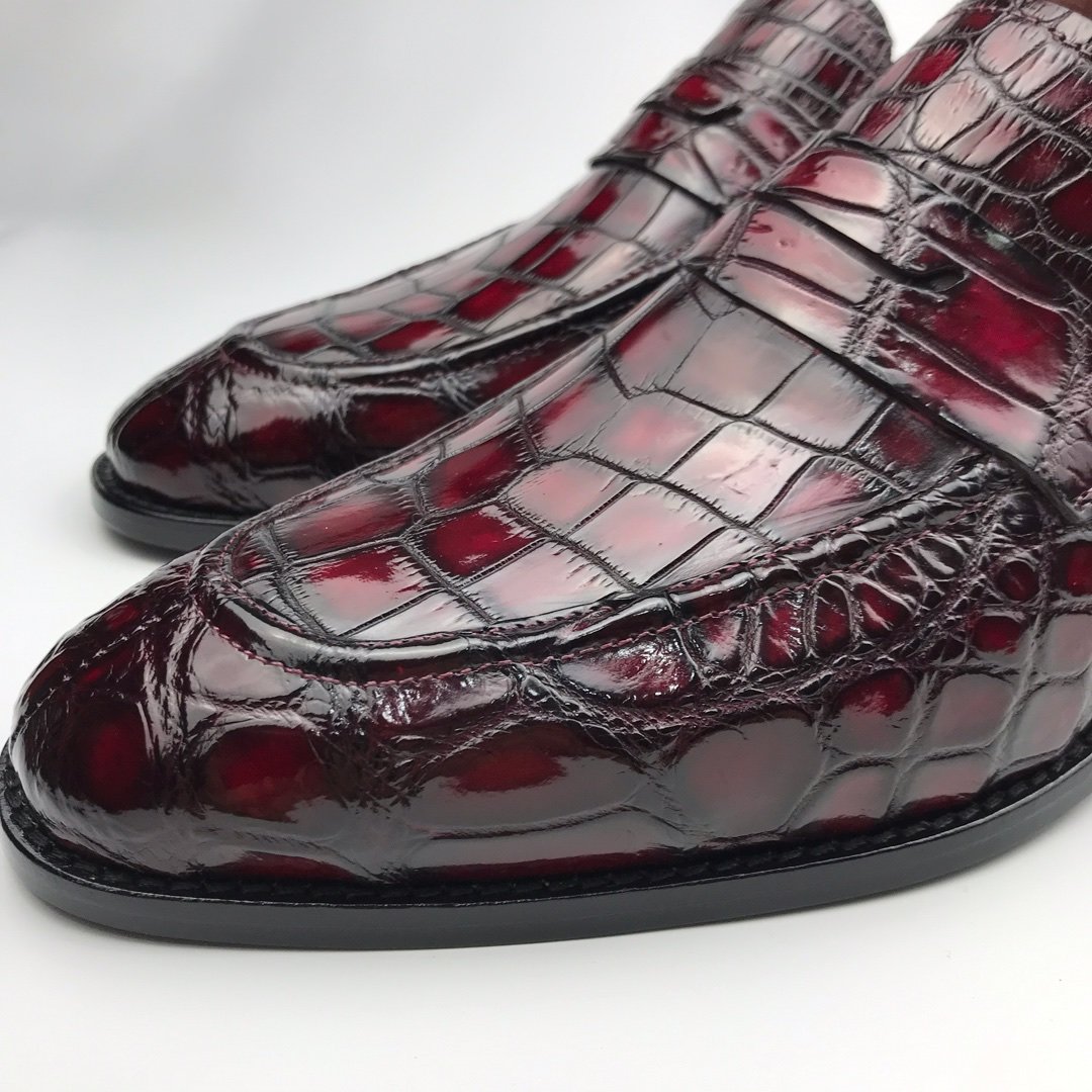 Dress Shoes Crocodile Print Loafer Genuine Leather BMBAS120134 image 5