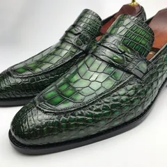 Men Penny Loafer Slip on Crocodile Texture BMGAS120135 image 5