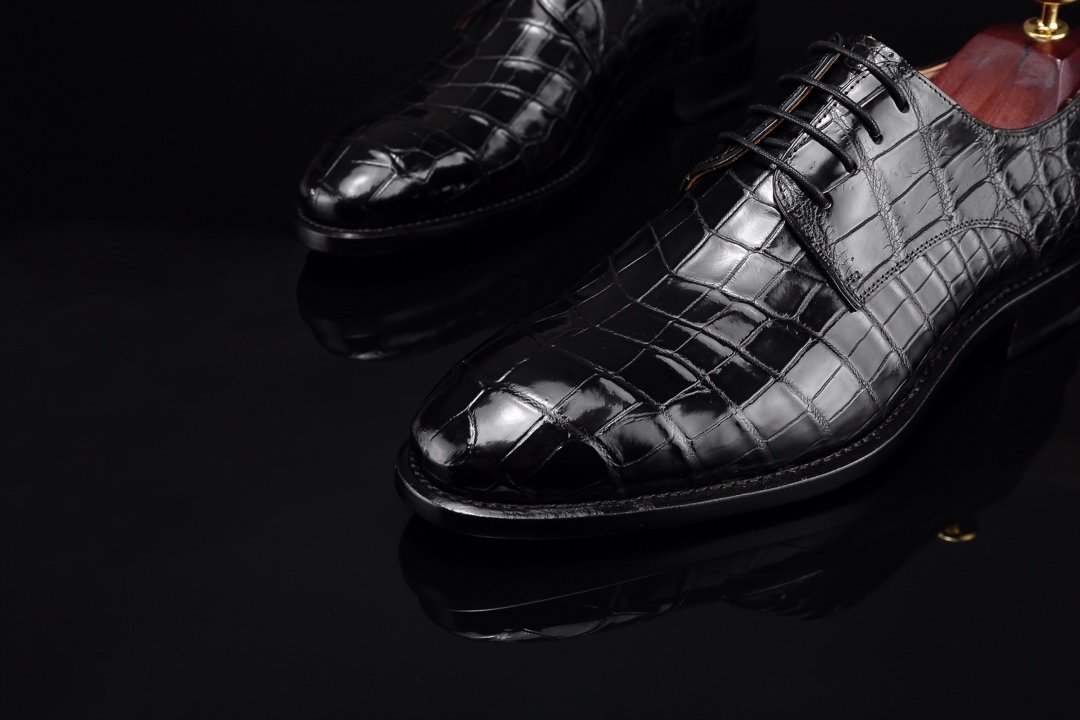 Men’s Crocodile Print Dress Shoes Lace-up Derby BMBAS120138 image 5