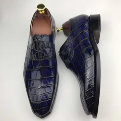 Blue Scale-Patterned Dress Shoes BMBAS120142 image 4