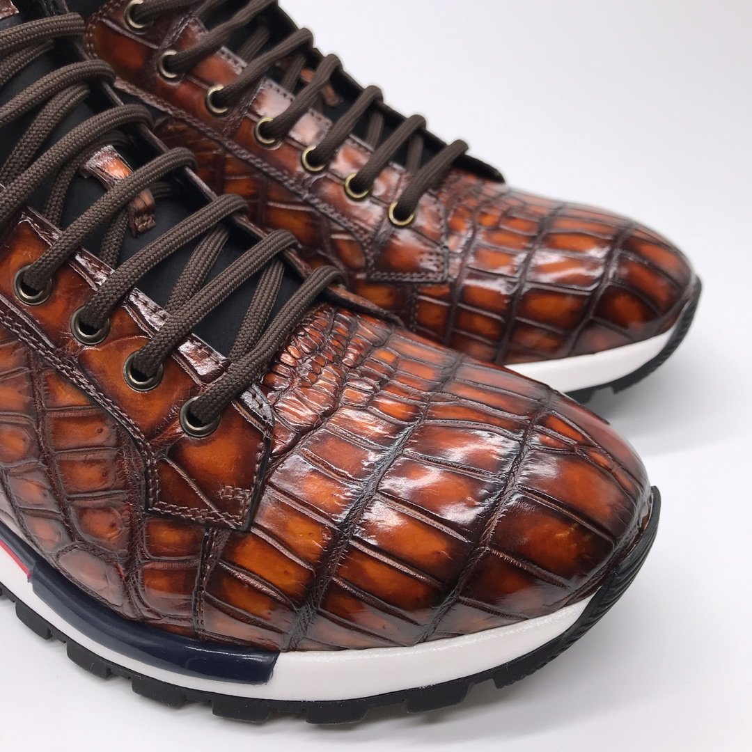 Men’s Genuine Crocodile Real Skin Fashion Sneaker BMBAS120147 image 6
