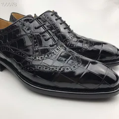 Men’s Crocodile with Leather Sole Oxford BMBAS120149 image 5