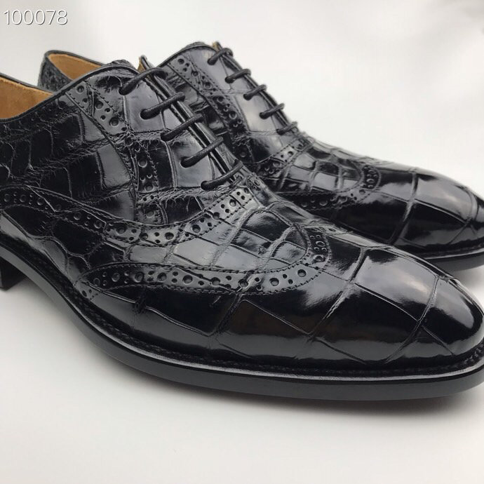 Men’s Crocodile with Leather Sole Oxford BMBAS120149 image 5