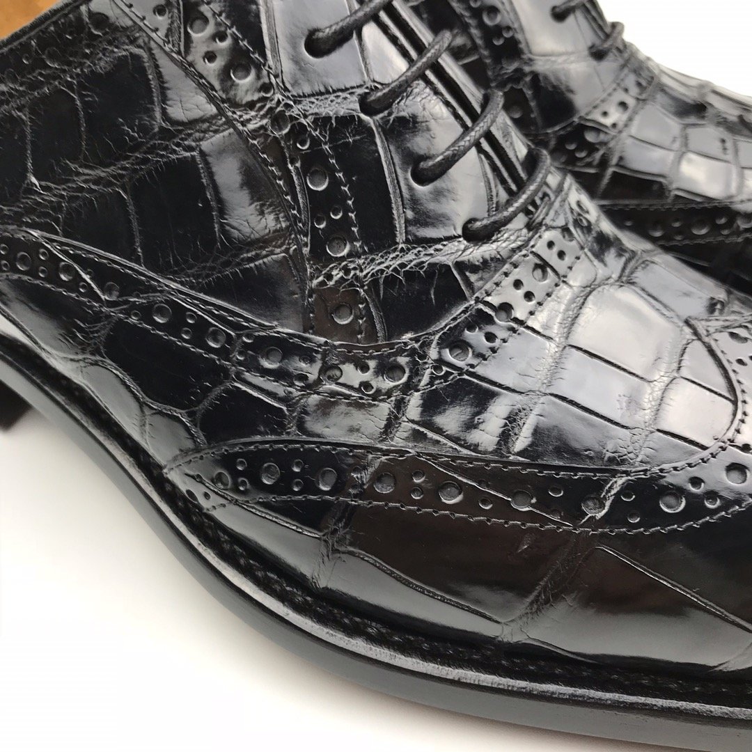 Men’s Genuine Crocodile Lace up Oxford Dress Shoes BMBAS120162 image 6