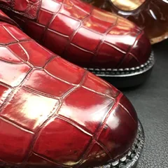 Men red gator dress shoes Classic Derby BMRAS120163 image 6