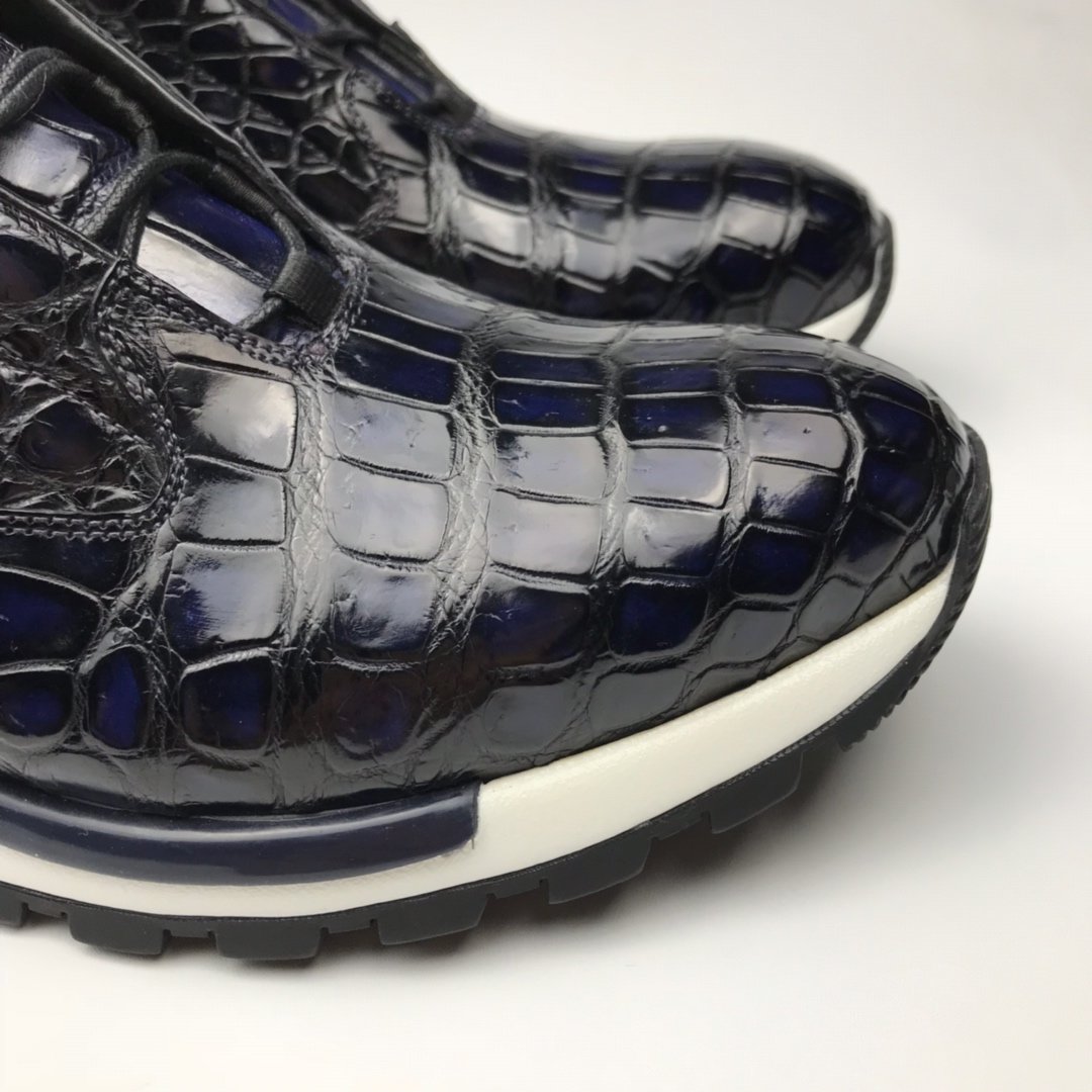Crocodile Genuine Leather Derby Handmade Shoes BMBAS120167 image 6